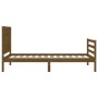 Honey brown solid wood bed frame and headboard 100x200 cm by vidaXL, Beds and slatted bases - Ref: Foro24-3194304, Price: 129...