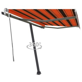 Orange and brown manual retractable foot awning 300x250 cm by vidaXL, Awnings - Ref: Foro24-3069700, Price: 306,28 €, Discoun...