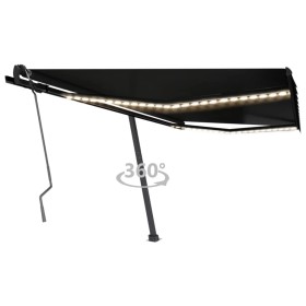 Toldo manual retráctil con LED gris antracita 400x350 cm de vidaXL, Toldos - Ref: Foro24-3069824, Precio: 576,99 €, Descuento: %