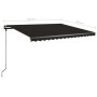 Retractable manual awning with anthracite gray LED lights 400x350 cm by vidaXL, Awnings - Ref: Foro24-3069824, Price: 563,57 ...