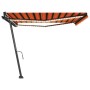 Manual retractable awning with orange and brown LED 450x300 cm by vidaXL, Awnings - Ref: Foro24-3069765, Price: 508,60 €, Dis...