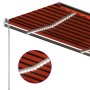 Manual retractable awning with orange and brown LED 450x300 cm by vidaXL, Awnings - Ref: Foro24-3069765, Price: 508,60 €, Dis...