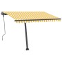 Toldo de pie automático amarillo y blanco 300x250 cm de vidaXL, Toldos - Ref: Foro24-3069708, Precio: 403,29 €, Descuento: %