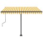 Toldo de pie automático amarillo y blanco 300x250 cm de vidaXL, Toldos - Ref: Foro24-3069708, Precio: 403,29 €, Descuento: %