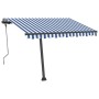 Blue and white retractable manual foot awning 300x250 cm by vidaXL, Awnings - Ref: Foro24-3069696, Price: 306,28 €, Discount: %