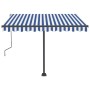 Blue and white retractable manual foot awning 300x250 cm by vidaXL, Awnings - Ref: Foro24-3069696, Price: 306,28 €, Discount: %