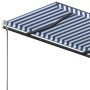 Blue and white retractable manual foot awning 300x250 cm by vidaXL, Awnings - Ref: Foro24-3069696, Price: 306,28 €, Discount: %