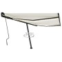 Manual retractable awning with cream color and LED lights, 450x300 cm. by vidaXL, Awnings - Ref: Foro24-3069762, Price: 517,6...