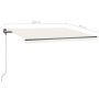 Manual retractable awning with cream color and LED lights, 450x300 cm. by vidaXL, Awnings - Ref: Foro24-3069762, Price: 517,6...