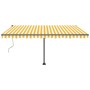 Toldo de pie automático amarillo y blanco 400x350 cm de vidaXL, Toldos - Ref: Foro24-3069828, Precio: 580,38 €, Descuento: %