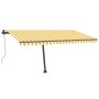 Toldo de pie automático amarillo y blanco 400x350 cm de vidaXL, Toldos - Ref: Foro24-3069828, Precio: 564,07 €, Descuento: %