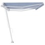 Toldo de pie retráctil manual azul y blanco 600x350 cm de vidaXL, Toldos - Ref: Foro24-3069676, Precio: 677,15 €, Descuento: %