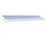 Toldo de pie retráctil manual azul y blanco 600x350 cm de vidaXL, Toldos - Ref: Foro24-3069676, Precio: 677,15 €, Descuento: %