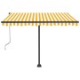 Automatic awning LED wind sensor yellow white 350x250cm by vidaXL, Awnings - Ref: Foro24-3069733, Price: 592,25 €, Discount: %