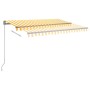 Toldo automático LED sensor de viento amarillo blanco 350x250cm de vidaXL, Toldos - Ref: Foro24-3069733, Precio: 591,86 €, De...