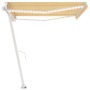 Manual retractable awning with yellow and white LED 400x350 cm by vidaXL, Awnings - Ref: Foro24-3069623, Price: 505,05 €, Dis...