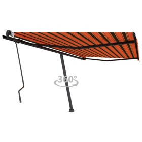 Toldo de pie retráctil manual naranja y marrón 400x300 cm de vidaXL, Toldos - Ref: Foro24-3069740, Precio: 454,43 €, Descuent...