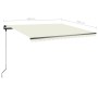 Cream retractable manual foot awning 400x350 cm by vidaXL, Awnings - Ref: Foro24-3069817, Price: 519,68 €, Discount: %