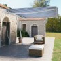 Toldo de pie retráctil manual azul y blanco 450x350 cm de vidaXL, Toldos - Ref: Foro24-3069636, Precio: 512,60 €, Descuento: %