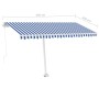 Toldo de pie retráctil manual azul y blanco 450x350 cm de vidaXL, Toldos - Ref: Foro24-3069636, Precio: 512,60 €, Descuento: %