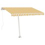 Toldo de pie retráctil manual amarillo y blanco 300x250 cm de vidaXL, Toldos - Ref: Foro24-3069498, Precio: 340,88 €, Descuen...