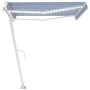 Toldo automático LED sensor de viento azul y blanco 450x350 cm de vidaXL, Toldos - Ref: Foro24-3069651, Precio: 784,49 €, Des...