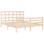 Estructura de cama con cabecero madera maciza 160x200 cm de vidaXL, Camas y somieres - Ref: Foro24-3193996, Precio: 136,97 €,...