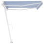 Toldo de pie automático azul y blanco 400x300 cm de vidaXL, Toldos - Ref: Foro24-3069546, Precio: 721,32 €, Descuento: %