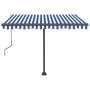 Toldo de pie automático azul y blanco 300x250 cm de vidaXL, Toldos - Ref: Foro24-3069706, Precio: 403,15 €, Descuento: %