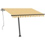 Yellow and white manual retractable foot awning 350x250 cm by vidaXL, Awnings - Ref: Foro24-3069718, Price: 358,16 €, Discoun...