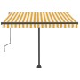 Yellow and white manual retractable foot awning 350x250 cm by vidaXL, Awnings - Ref: Foro24-3069718, Price: 358,16 €, Discoun...