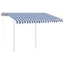 Toldo retráctil automático con postes azul y blanco 3x2,5 m de vidaXL, Toldos - Ref: Foro24-3069906, Precio: 468,99 €, Descue...