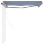 Toldo retráctil automático con postes azul y blanco 3x2,5 m de vidaXL, Toldos - Ref: Foro24-3069906, Precio: 468,99 €, Descue...