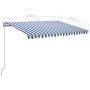 Automatic retractable awning with blue and white poles 3x2.5 m by vidaXL, Awnings - Ref: Foro24-3069906, Price: 468,28 €, Dis...