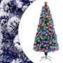 Künstlicher Weihnachtsbaum LED Glasfaser weiß blau 150 cm von vidaXL, Weihnachtsbäume - Ref: Foro24-328456, Preis: 75,12 €, R...