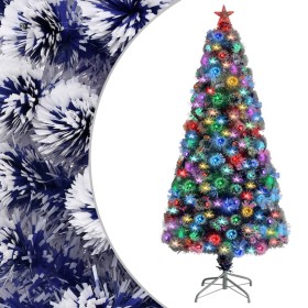 Árbol de Navidad artificial LED fibra óptica blanco azul 150 cm de vidaXL, Arboles de navidad - Ref: Foro24-328456, Precio: 8...