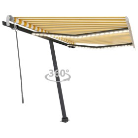 Toldo manual retráctil con LED amarillo y blanco 300x250 cm de vidaXL, Toldos - Ref: Foro24-3069703, Precio: 357,29 €, Descue...