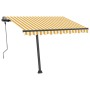 Retractable manual awning with yellow and white LED lights 300x250 cm by vidaXL, Awnings - Ref: Foro24-3069703, Price: 362,64...