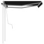 Manual retractable awning with anthracite gray poles 3.5x2.5 m by vidaXL, Awnings - Ref: Foro24-3069919, Price: 472,88 €, Dis...