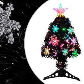 Árbol de Navidad artificial y soporte negro fibra óptica 64 cm de vidaXL, Arboles de navidad - Ref: Foro24-328460, Precio: 33...