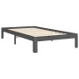 Grauer Massivholzbettrahmen mit Kopfteil 100x200 cm von vidaXL, Betten und Lattenroste - Ref: Foro24-3193718, Preis: 106,99 €...