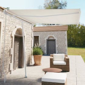 Cream manual retractable foot awning 300x250 cm by vidaXL, Awnings - Ref: Foro24-3069497, Price: 340,76 €, Discount: %