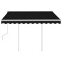 Toldo manual retráctil con postes gris antracita 3x2,5 m de vidaXL, Toldos - Ref: Foro24-3069899, Precio: 333,99 €, Descuento: %