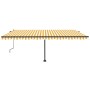 Toldo automático LED sensor de viento amarillo blanco 500x350cm de vidaXL, Toldos - Ref: Foro24-3069873, Precio: 776,24 €, De...