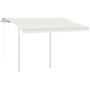 Toldo retráctil automático con postes crema 3,5x2,5 m de vidaXL, Toldos - Ref: Foro24-3069927, Precio: 448,56 €, Descuento: %