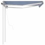 Automatic awning with wind sensor LED blue and white 3.5x2.5 m by vidaXL, Awnings - Ref: Foro24-3069931, Price: 564,61 €, Dis...