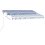 Blue and white automatic standing awning 350x250 cm by vidaXL, Awnings - Ref: Foro24-3069526, Price: 472,06 €, Discount: %