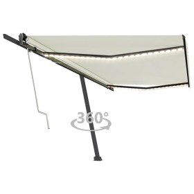 Automatic awning with LED and wind sensor cream 500x350 cm by vidaXL, Awnings - Ref: Foro24-3069872, Price: 767,09 €, Discoun...