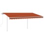 Automatic retractable awning with orange and brown poles 4x3 m by vidaXL, Awnings - Ref: Foro24-3069950, Price: 703,78 €, Dis...