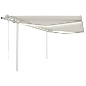 Toldo automático con LED sensor de viento crema 4,5x3 m de vidaXL, Toldos - Ref: Foro24-3069972, Precio: 751,19 €, Descuento: %